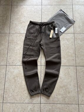 Off Black Cuffed Essentials Sweatpants
